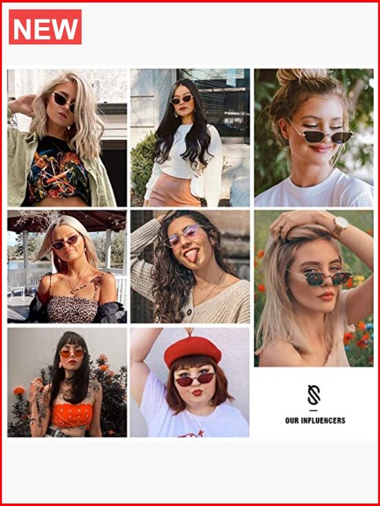 Small Cateye Sunglasses with UV400 Protection, Half-Frame Metal main image 4
